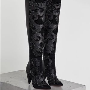 BCBG MAXAZRIA OVER-THE-KNEE LEATHER STUDDED BOOT 8
